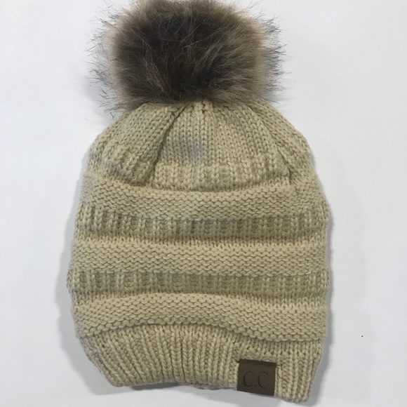 CC beanie BEIGE Pom style - Picture 4 of 6